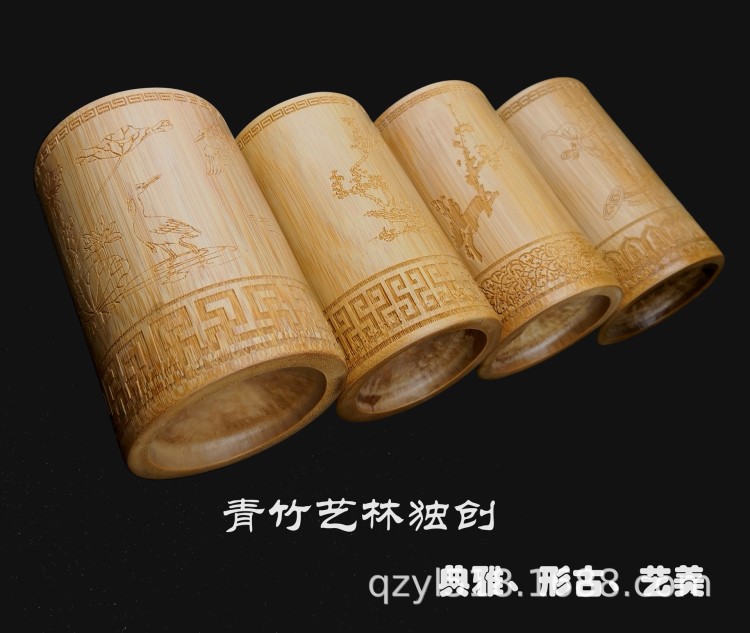 【廠家供應(yīng)】竹雕竹刻碳化筆筒工藝禮品 竹藝筆筒 新款筆筒可定制