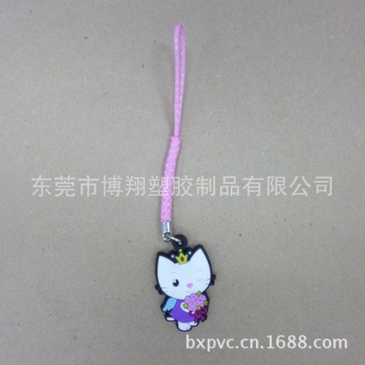 热卖品 海量供应PVC软胶手机挂绳 hellokitty手机挂绳