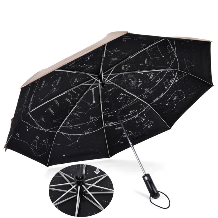 定制LOGO犀牛星空雨傘三折刀頭自動創(chuàng)意遮陽防曬晴雨傘禮品廣告?zhèn)?
                                                         style=