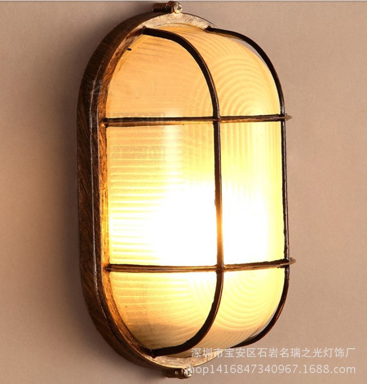 工業(yè)戶外防水復(fù)古壁燈創(chuàng)意咖啡廳餐廳過道防爆玻璃酒吧車庫壁燈