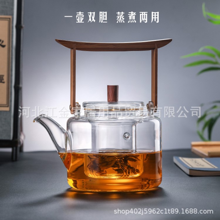 玻璃蒸煮茶壺大容量 電陶爐煮茶器 加厚耐熱家用煮茶壺燒水壺茶具