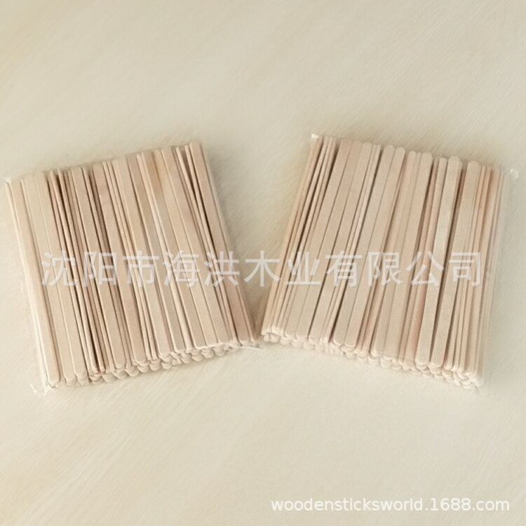 木質(zhì)一次性奶茶和咖啡攪拌木棒可放在紙杯里配套14厘米加厚加寬款