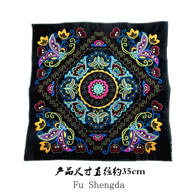 新款 民族刺繡繡片車縫 抱枕箱包服裝輔料繡片工藝 電腦繡花 批發(fā)