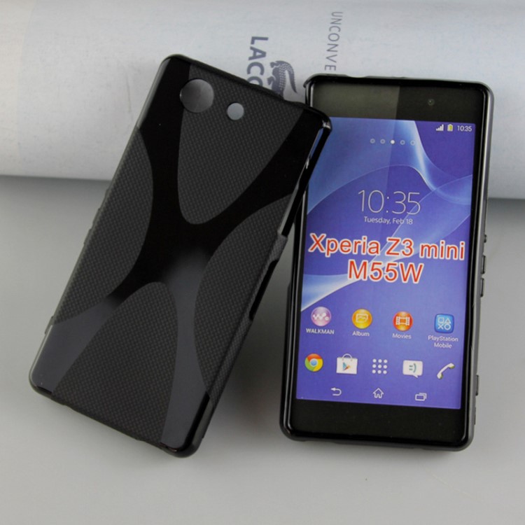 SONY xperia Z3 mini M55W手機(jī)保護(hù)套外殼X型形清水軟膠tpu配件