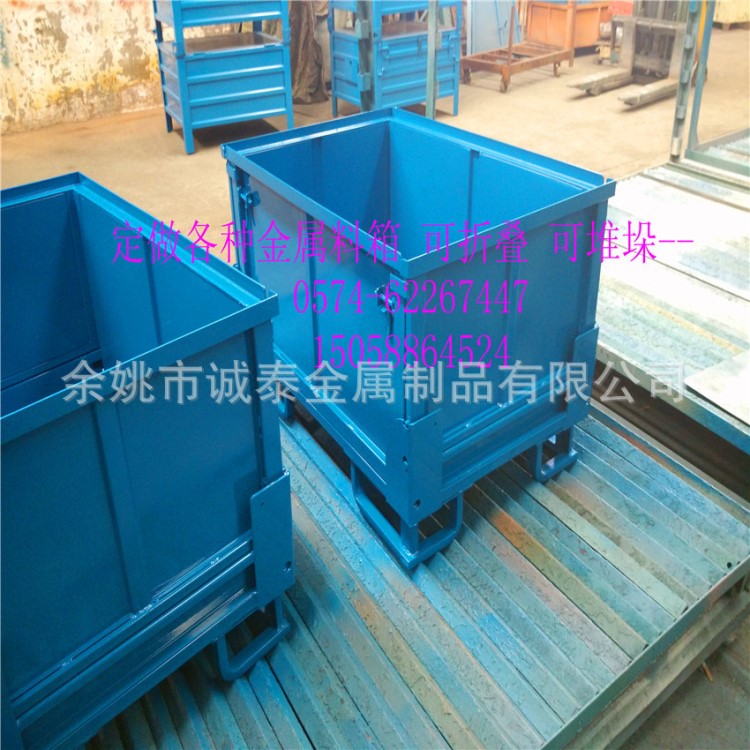 車間收集廢料鐵屑的叉車周轉箱 物流鐵箱廠家定做余姚 上虞嘉興