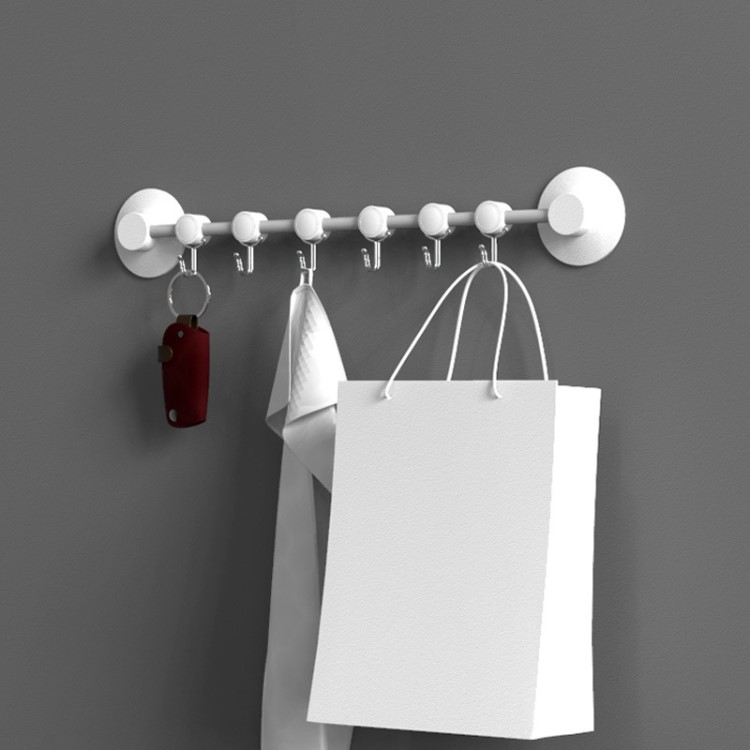 知川原創 北歐優選廚房聯排粘鉤 卡通創意無痕掛鉤門后掛衣鉤