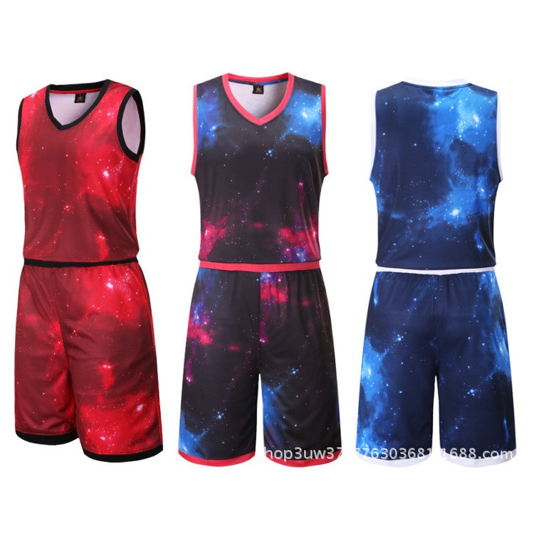 籃球服套裝男定制團購批發(fā)夏季寬松透氣運動比賽背心印字印號球衣