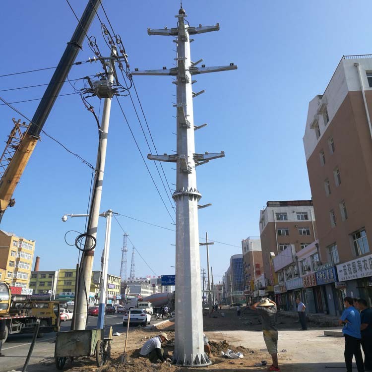 輸電鋼桿 輸電線路跨河架線鋼桿 15米Q235熱鍍鋅終端輸電鋼桿定制