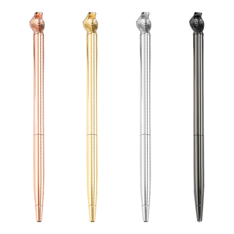 新款創(chuàng)意圓珠筆眼鏡蛇金屬筆 文具學(xué)習(xí)用品批發(fā)定制logo