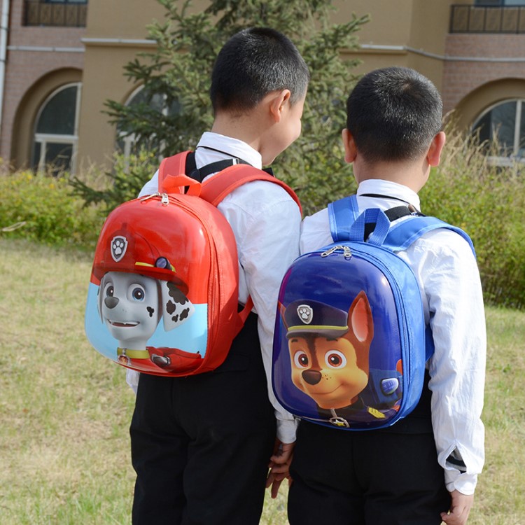 汪汪隊(duì)蛋殼書包幼兒園書包狗狗雙肩包大號(hào)方形小狗兒童卡通背包