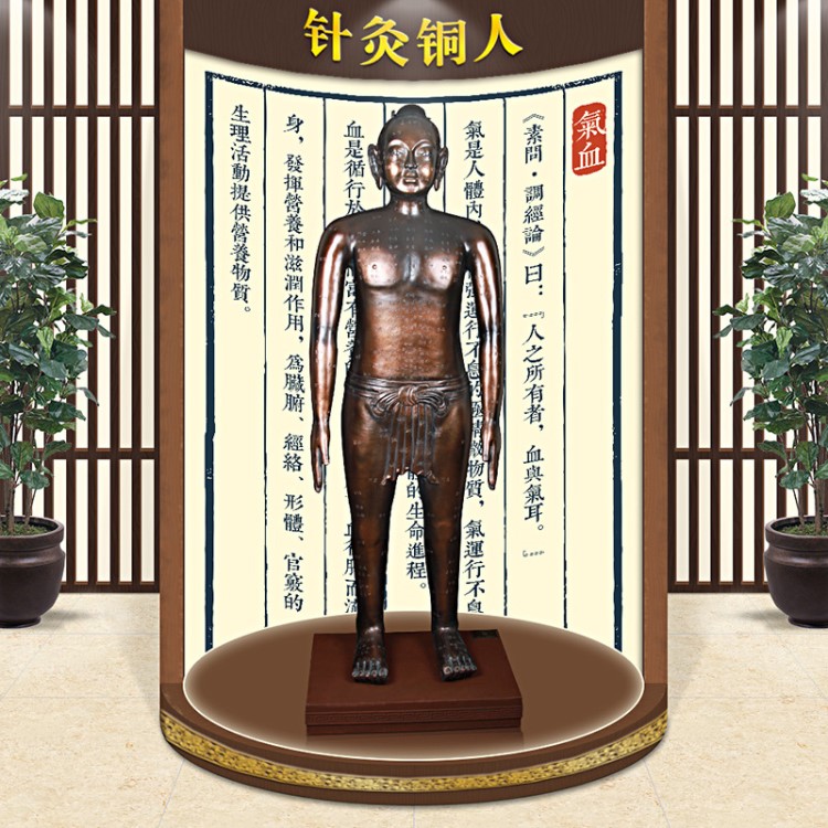 1001C仿古針灸銅人人體經(jīng)絡(luò)穴位模型擺件刻字清晰中醫(yī)文化裝飾品