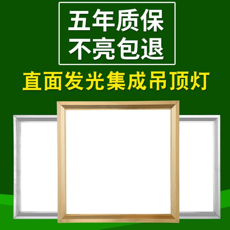 集成吊頂燈led面板平板燈鋁扣板吸頂燈300 600廚衛(wèi)辦公室廚房浴室