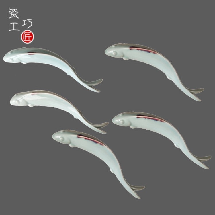 批發(fā)陶瓷魚(yú)壁掛裝飾現(xiàn)代壁飾立體墻貼墻飾電視背景墻瓷魚(yú)軟裝飾品