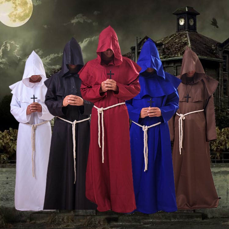 大量現貨萬圣節COPLY服裝 古裝中世紀修士袍僧侶服巫師服牧