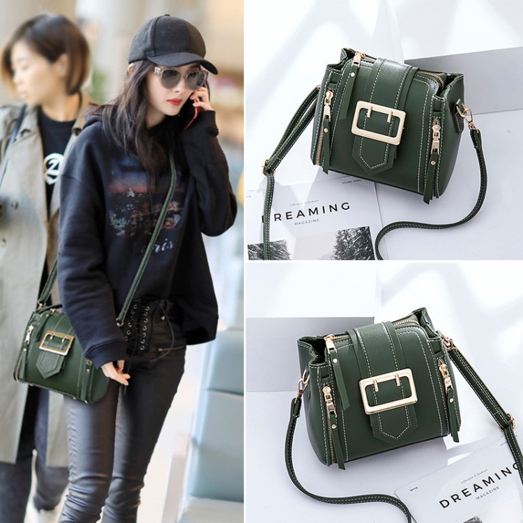 新品小包包女 2020秋季韓版潮百搭時尚大容量斜跨單肩水桶包 代發
