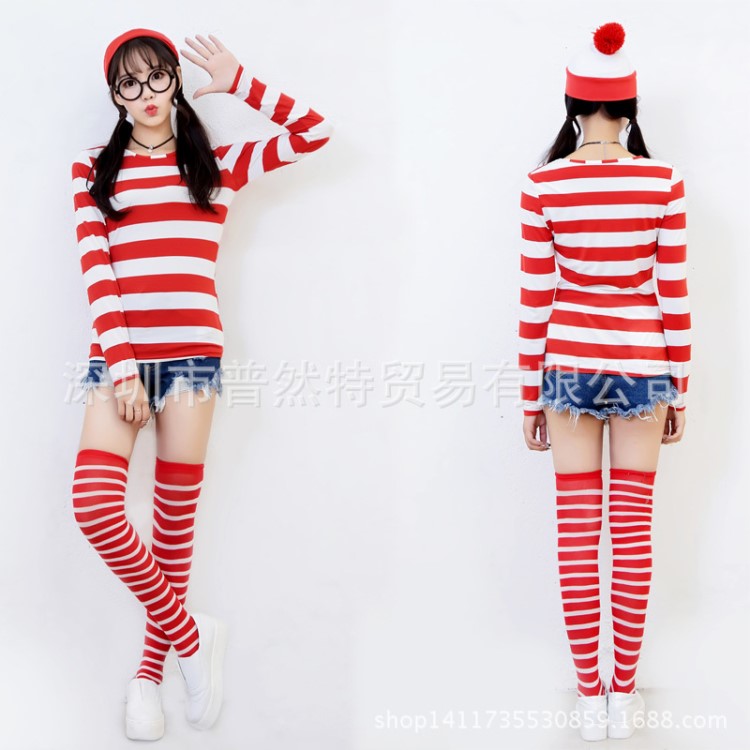 經(jīng)典卡通 聰明的沃利 Where's Wally 出口日本外貿(mào)cos萬圣節(jié)男女