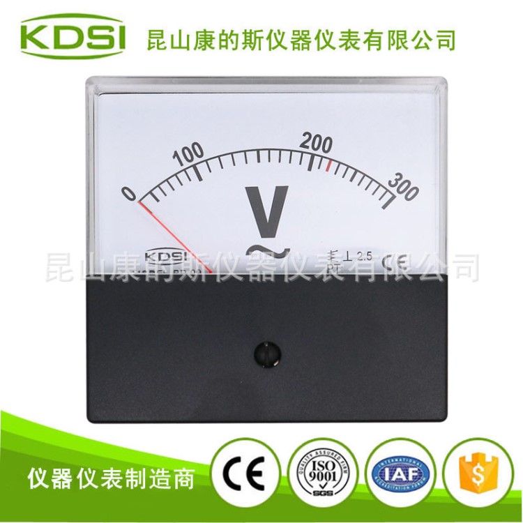 供應(yīng) KDSI指針單相電壓表BP-80 AC300V黑蓋 交流電壓表