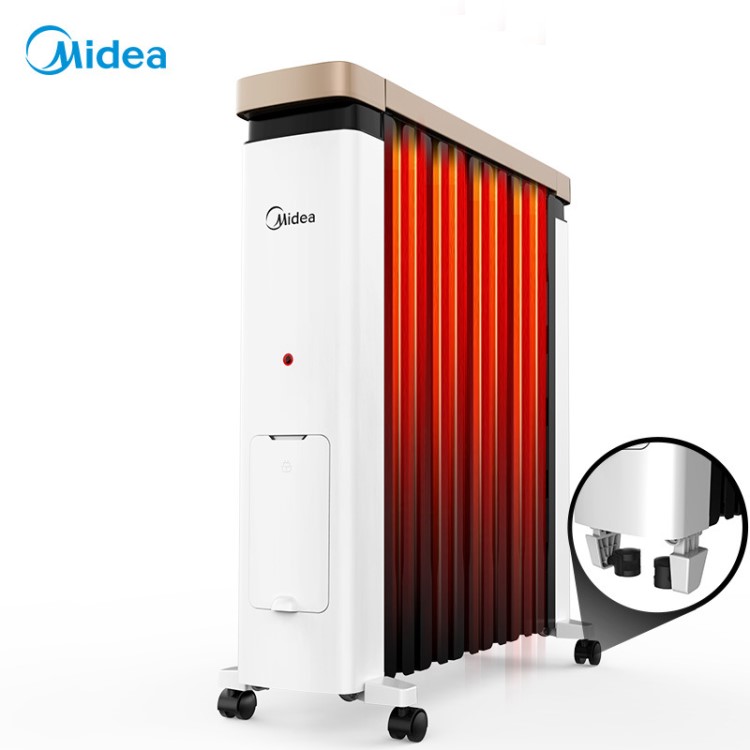 美的NY2212-18EW取暖器12片家用省點加寬速熱電暖氣辦公省電油汀