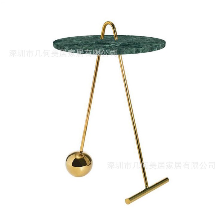 北歐輕奢角幾不銹鋼金色沙發邊幾創意迷你小邊幾圓形大理石茶幾
