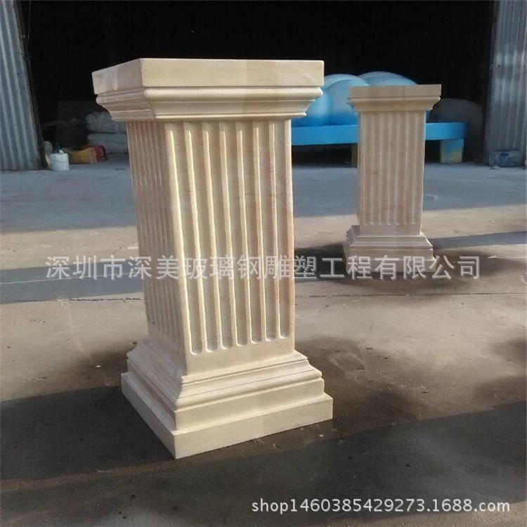 戶外景觀裝飾仿砂巖羅馬柱雕塑水泥扣件柱子雕塑