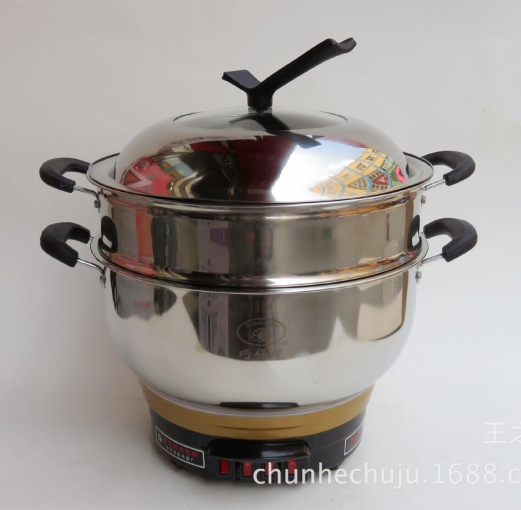 小家電多功能電熱鍋電蒸鍋電火鍋電炒鍋八代加深加厚28cm家用精品
