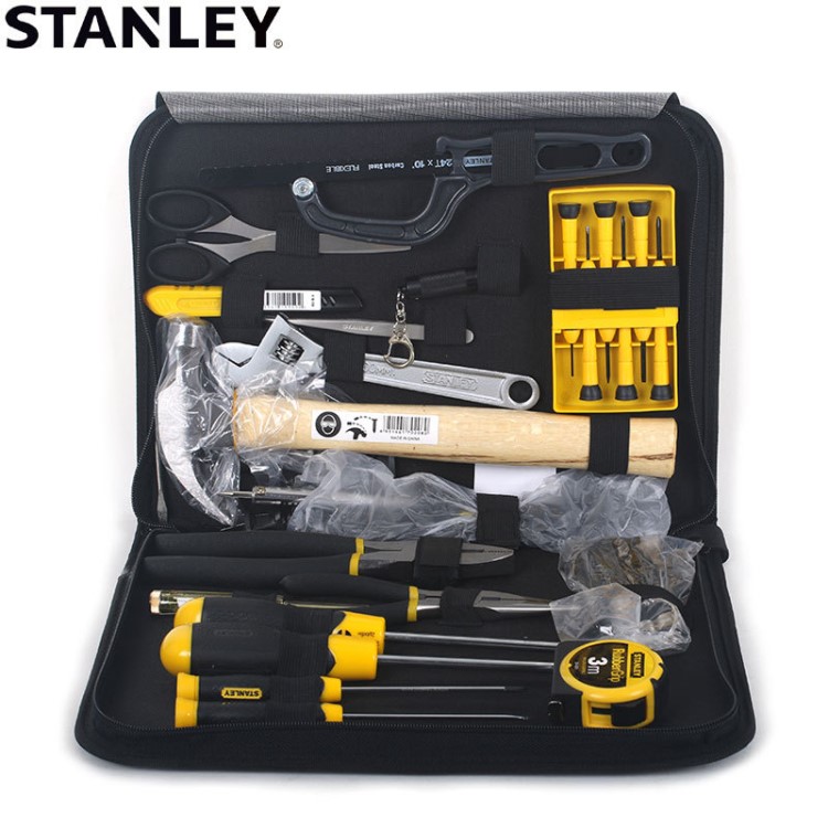 美國(guó)STANLEY史丹利18件套家用工具組套 家居工具包 90-597-23