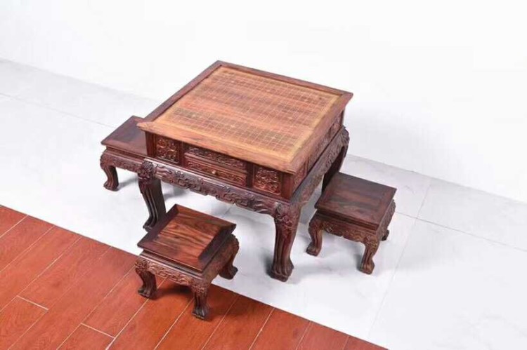 老撾大紅酸枝交趾黃檀棋盤圍棋象棋茶臺茶桌休閑棋桌組合紅木家具