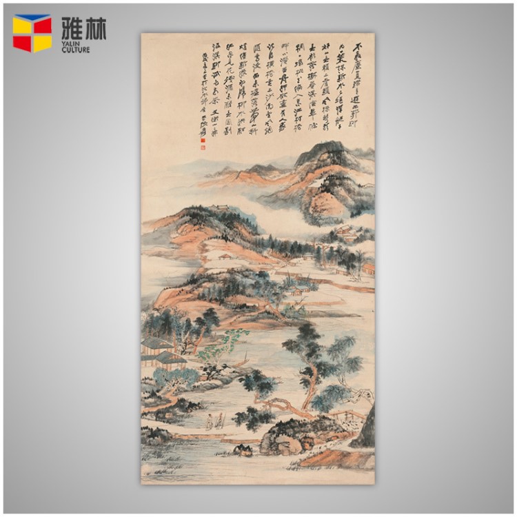 批發(fā)字畫復(fù)制藝術(shù)微噴名家字畫-張大千-山水人物非手繪山水裝飾畫