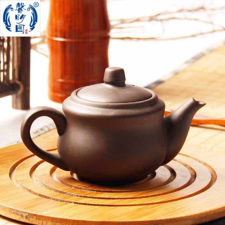 大埔陶瓷 高陂馨明園紫陶嶺南紫砂紫砂茶具 牡丹壺150ml功夫茶壺