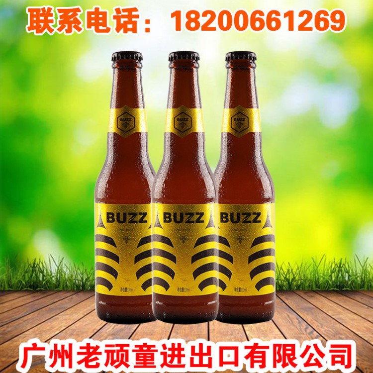 國(guó)產(chǎn)精釀 蜂狂BUZZ 桂花蜂蜜艾爾啤酒330ml*24瓶整箱