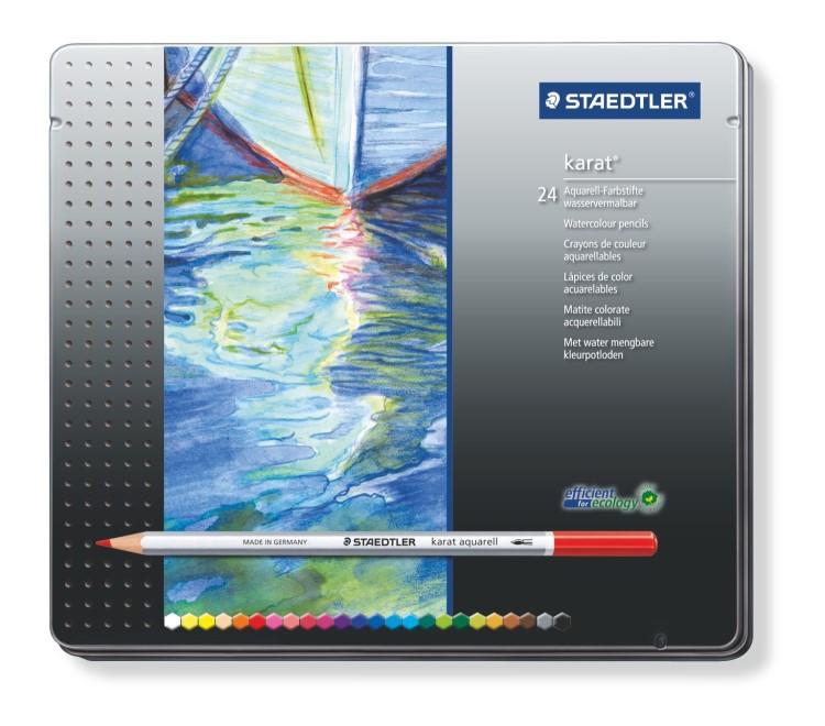 德國(guó)STAEDTLER施德樓 125 M24 24色繪圖彩鉛 水溶性 彩色 鉛