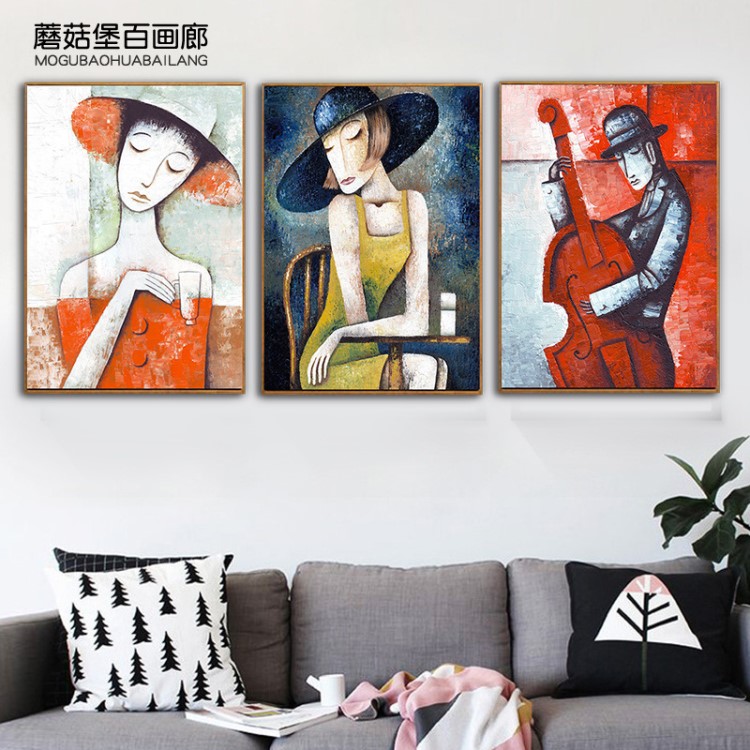 酒吧個(gè)性簡(jiǎn)約掛畫(huà)人物油畫(huà)有框畫(huà)咖啡廳裝飾畫(huà)餐館茶室復(fù)古墻畫(huà)壁