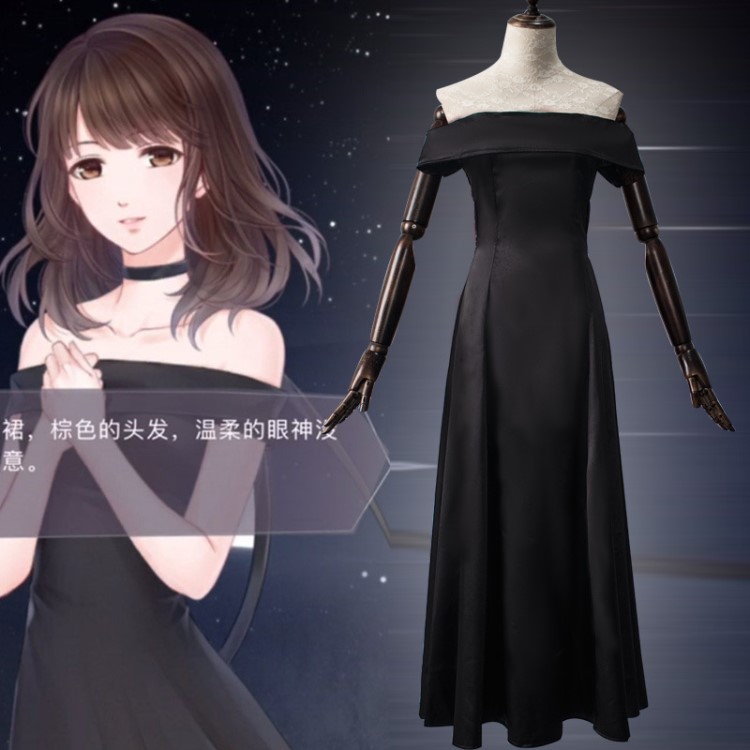 星漫域 戀與制作人cos女主悠然黑化cos黑色連衣裙cosplay服裝常服