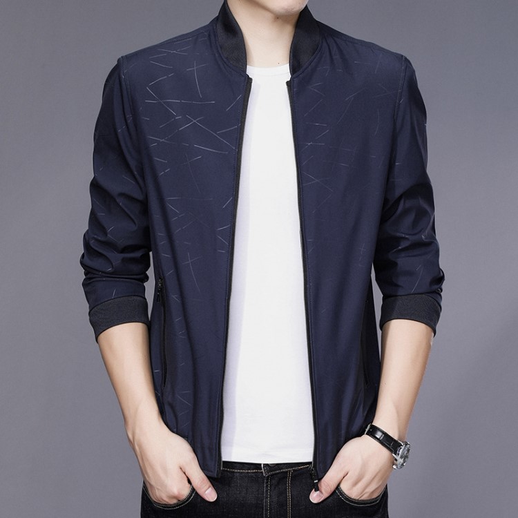 夹克男2019春秋季新款青年男式休闲外套韩版宽松棒球领印花男夹克