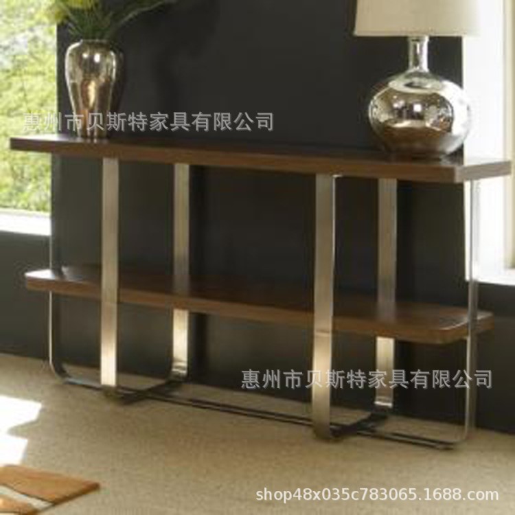 歐式不銹鋼實木茶幾簡約現代客廳小戶型Artesia Console Table