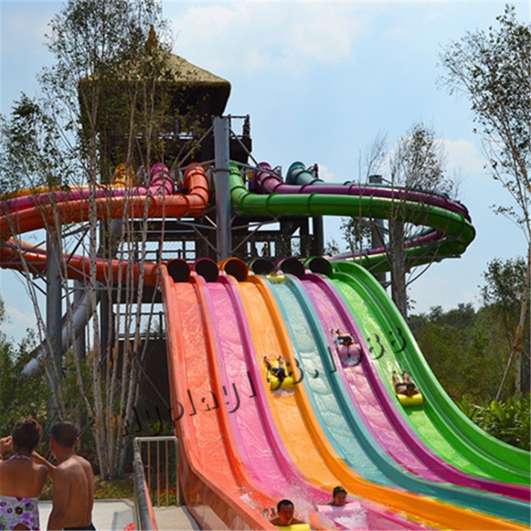 水公園滑梯廠家大型水上樂園設備 水上滑梯定制 水上彩虹競賽滑梯