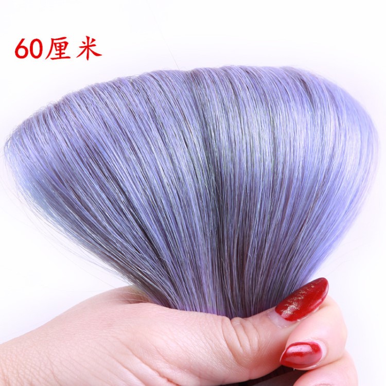 真人發PU發假發色各種顏色粘膠發24寸60厘米膠片發隱形接發片