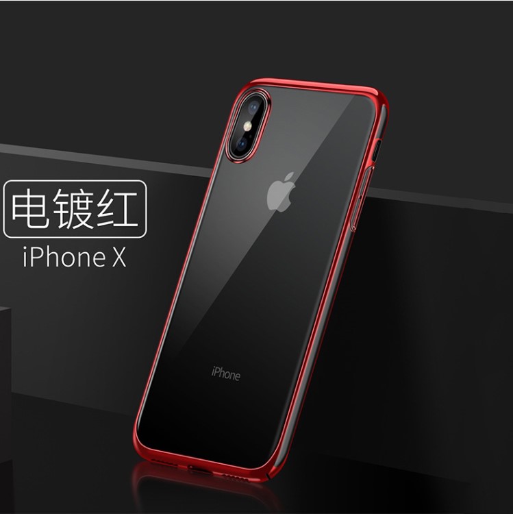 適用iPhoneXsmax透明手機(jī)殼XR電鍍PC硬殼蘋(píng)果7/8plus雙線鐳雕廠家