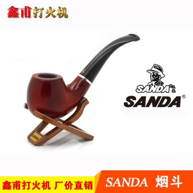 SD-502A懷舊系列實(shí)木彎式煙斗 銅芯過濾創(chuàng)意煙具批發(fā)