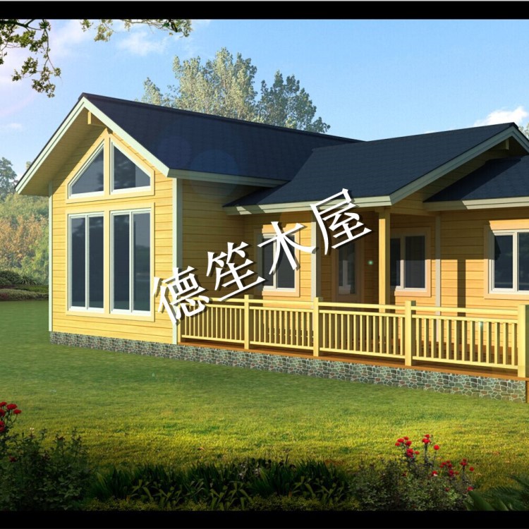 廠家承接 加厚樟子松度假村實木房子 生態田園木屋 水上游樂房屋