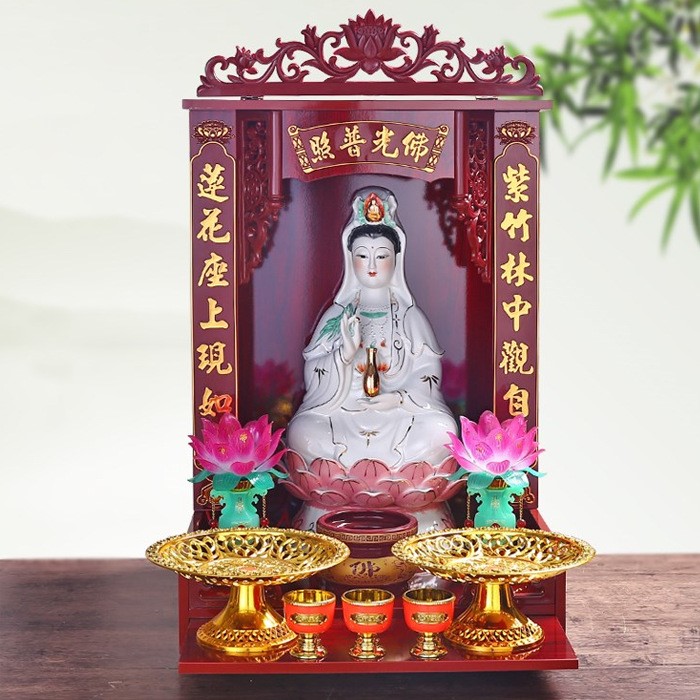 用具供台神堂观音台用品白衣菩萨简易挂墙普照祭祀观世音佛像摆放