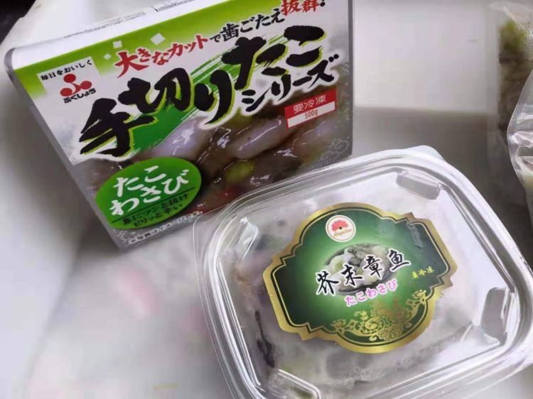 調(diào)味生拌芥末章魚辣根章魚300克500克盒裝解凍即食海鮮凍品調(diào)味品