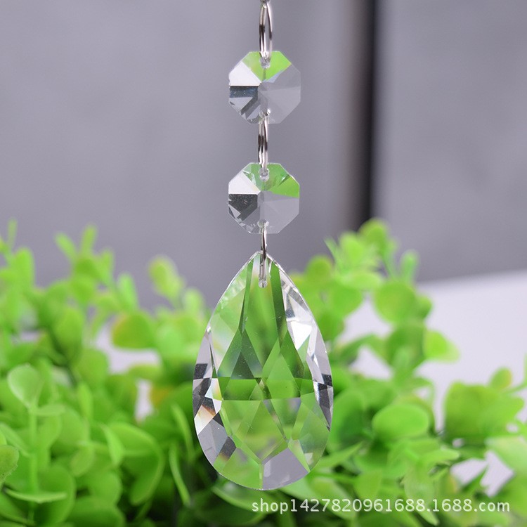 2顆八角+3850mm水晶網(wǎng)形水滴吊墜燈飾 蠟燭燈婚慶飾品掛件式批發(fā)