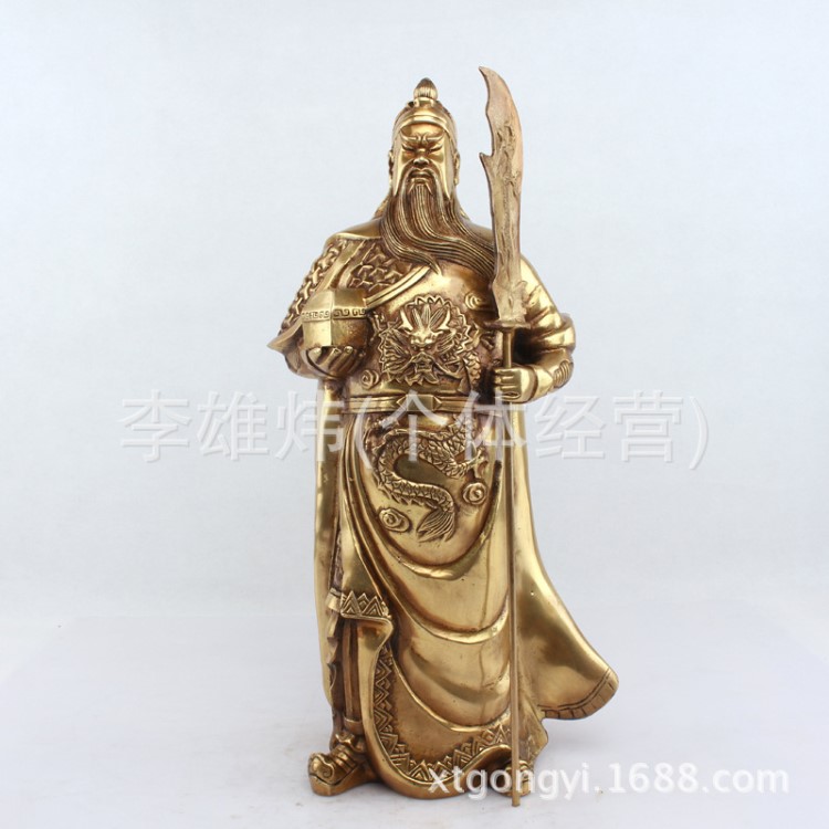 供應銅關公像 抱印關公 站關公 銅武財神 立刀關公
