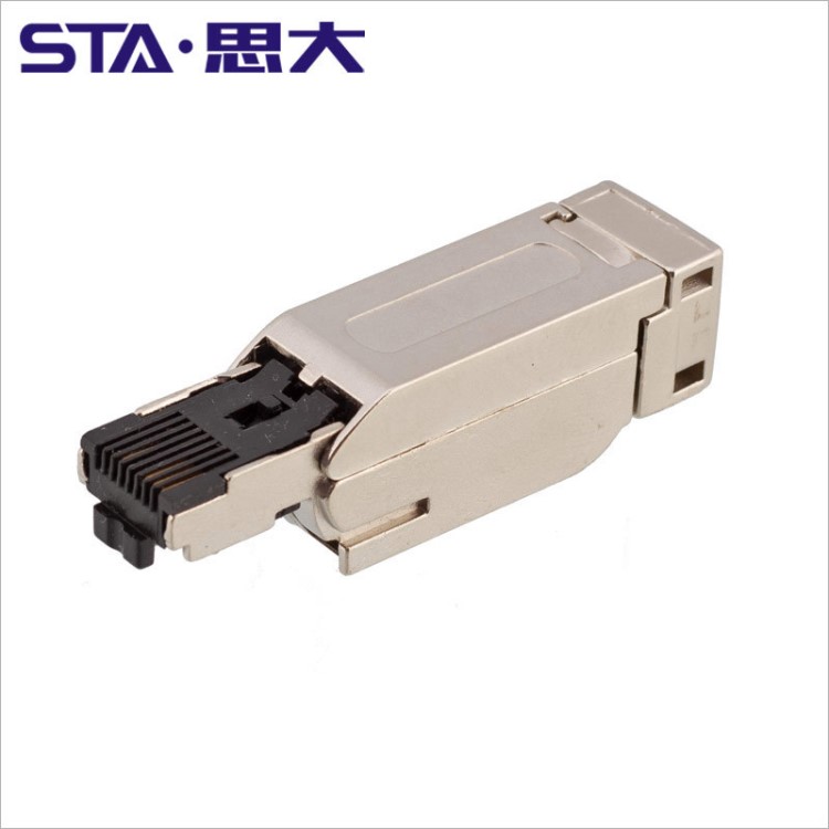 8P4C RJ45插頭 工業(yè)以太網(wǎng)4芯網(wǎng)絡(luò)接口 全金屬以太網(wǎng)RJ45連接器