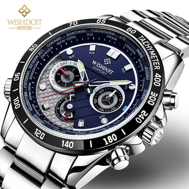 watch men 外貿爆款防水運動手表 夜光品牌鋼帶石英表 男士手表