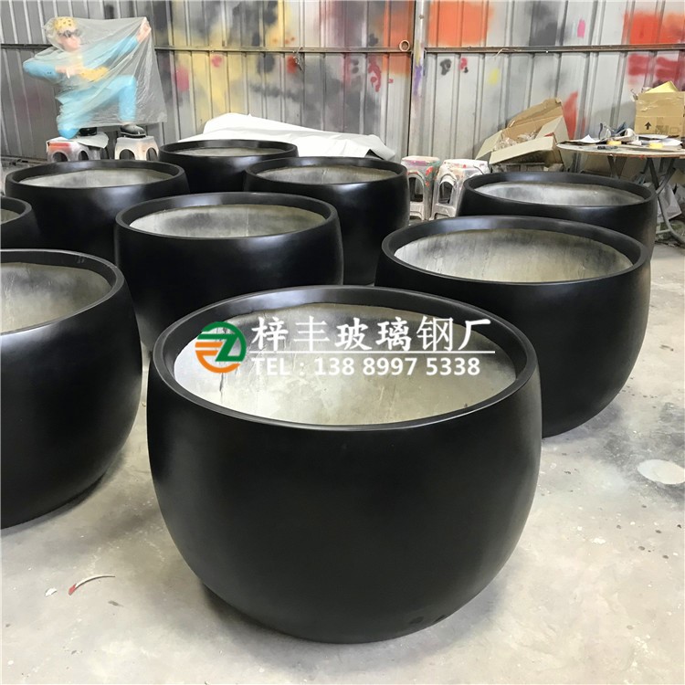 大型圓形花缸球形玻璃鋼花盤戶外種樹花器樹脂纖維大花缸花盆定制