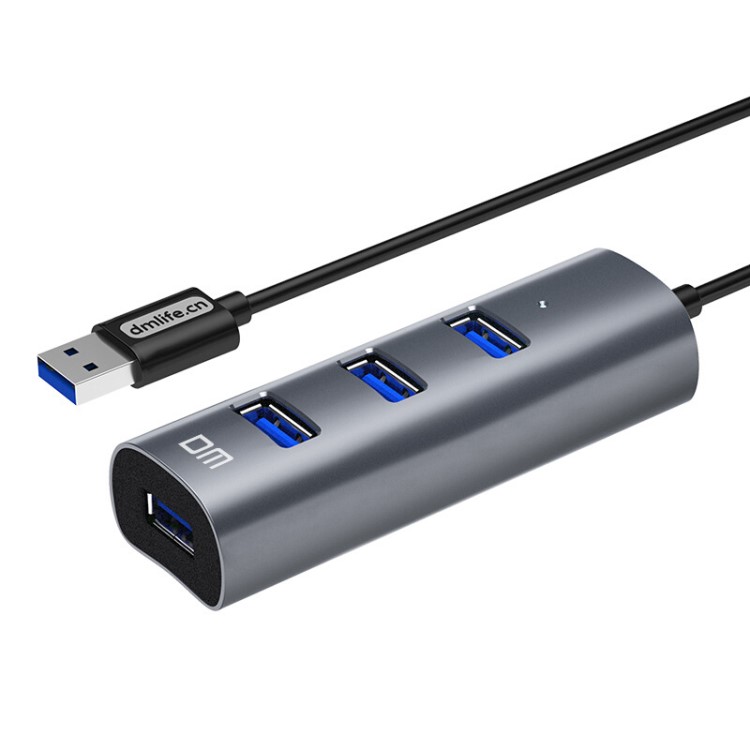DM USB分線器 高速一拖四 筆記本臺(tái)式電腦4口金屬集線器HUB轉(zhuǎn)換器