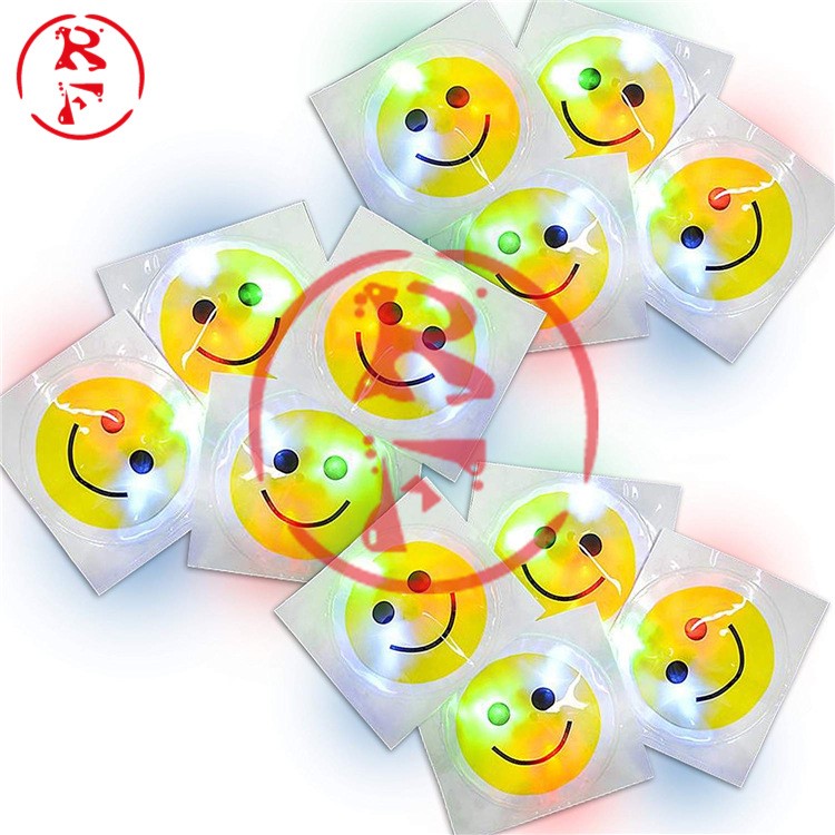 LED發(fā)光貼紙 笑臉發(fā)光胸貼 led笑臉閃光貼紙 演唱會酒吧道具