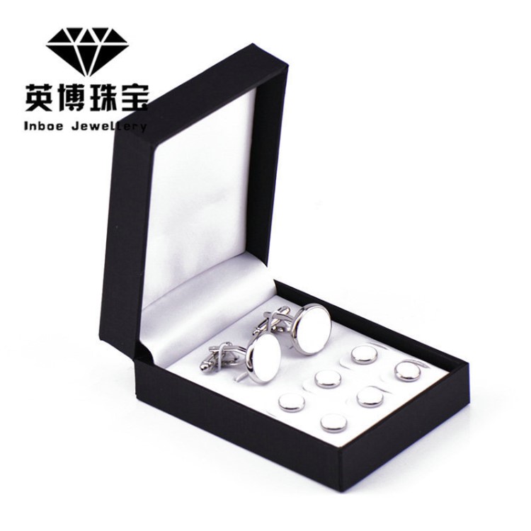 英博 袖扣領扣八件套件禮盒裝商務袖扣燕尾服西裝袖釘cufflinks